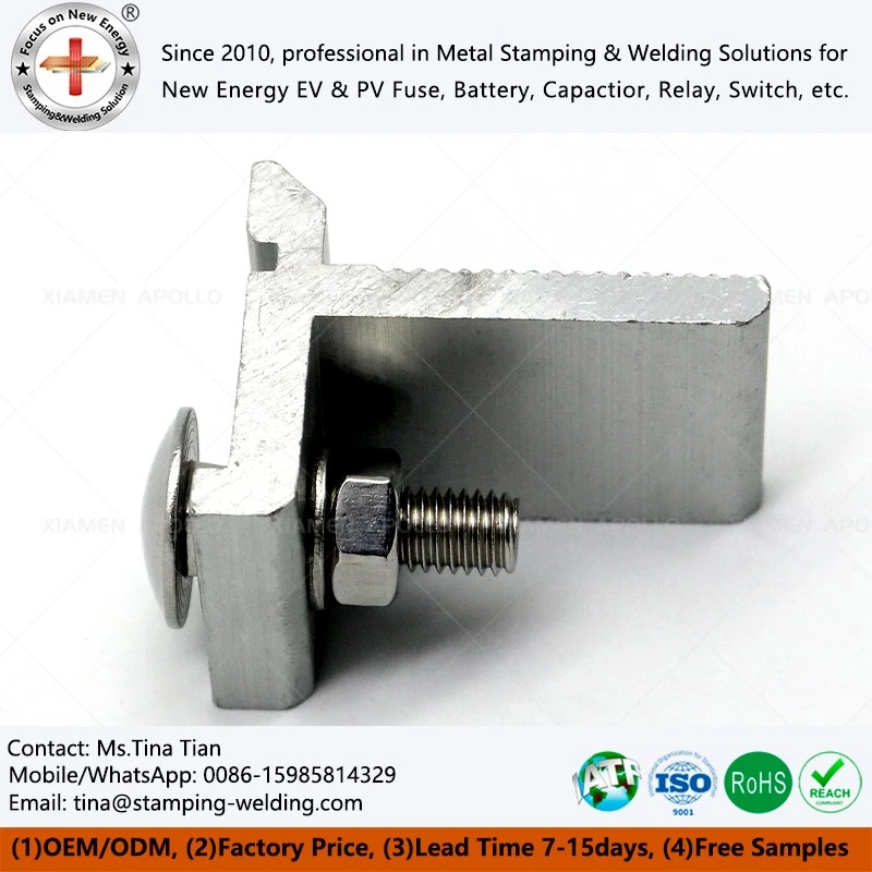 Black Aluminum Adjustable End Clamp for Solar Panels